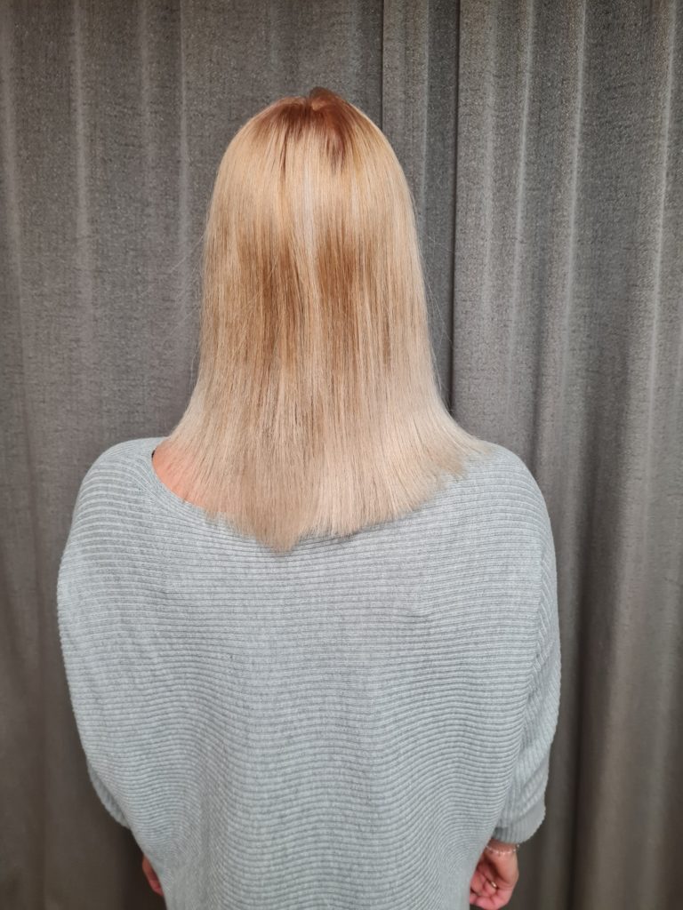 Vorher-Nachher-Bilder Haarverlängerung mit Seidenhaar Berlin Tape Extensions 12