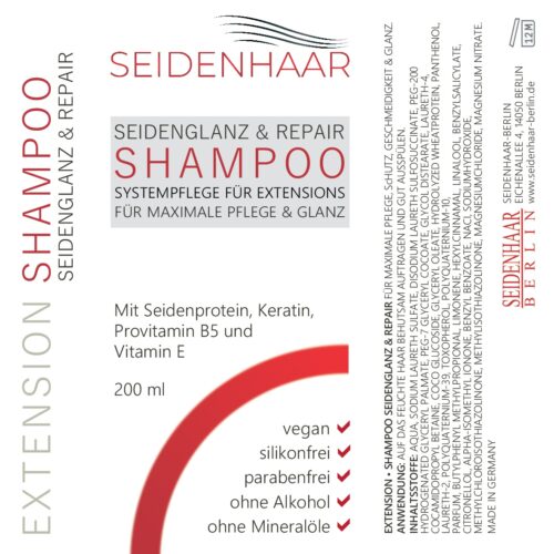 SPARSET: 2 x Seidenglanz & Repair Extension Shampoo : 200 ml / Vegan